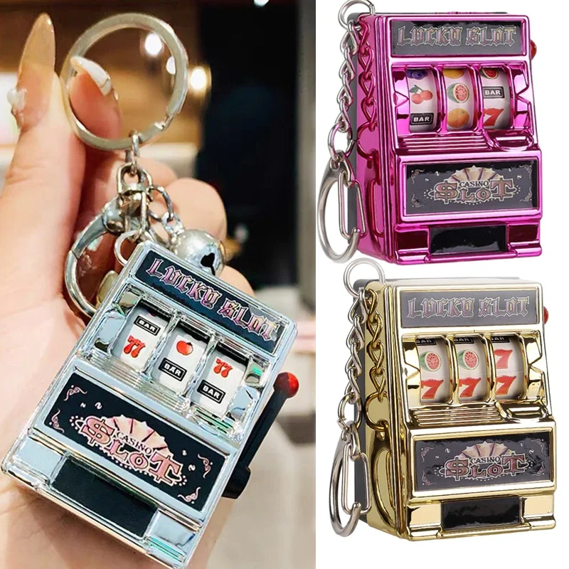 Fashion Fruit Machine Keychains Mini Classic Childhood Nostalgic Retro Funny Creative Arcade Game Console Bag Keyrings Pendant