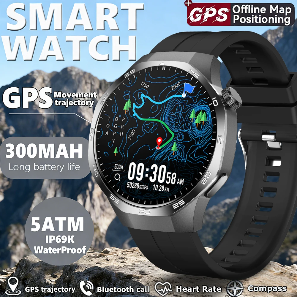 

Новые смарт-часы 2026 года для мужчин, Watch 5 Pro, с AMOLED HD-экраном, Bluetooth-звонками, GPS-трекером, NFC, измерением пульса, компасом. Новинка 2025 года.
