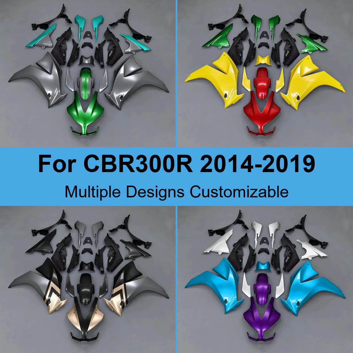 Injection Moulded Fairing Kit fit for Honda CBR300R 2014-2019 NC51 Injection Molded ABS Plastic Body Panels Covers Sets