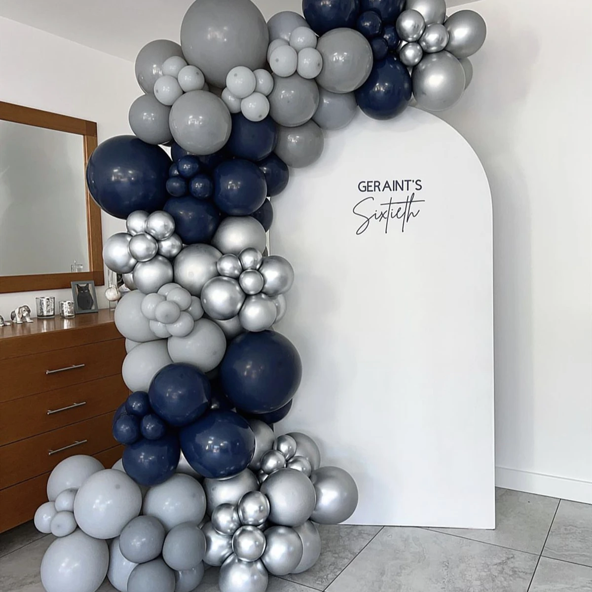 101PCS Grey Dark Blue Silver Balloons Latex Balloons Party Decoration Wedding Baby Shower Party Supplies Gender Reveal