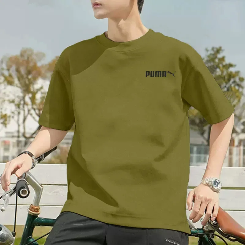 Puma short-sleeved men's summer casual breathable running round-neck pure cotton sports T-shirt 691340-33
