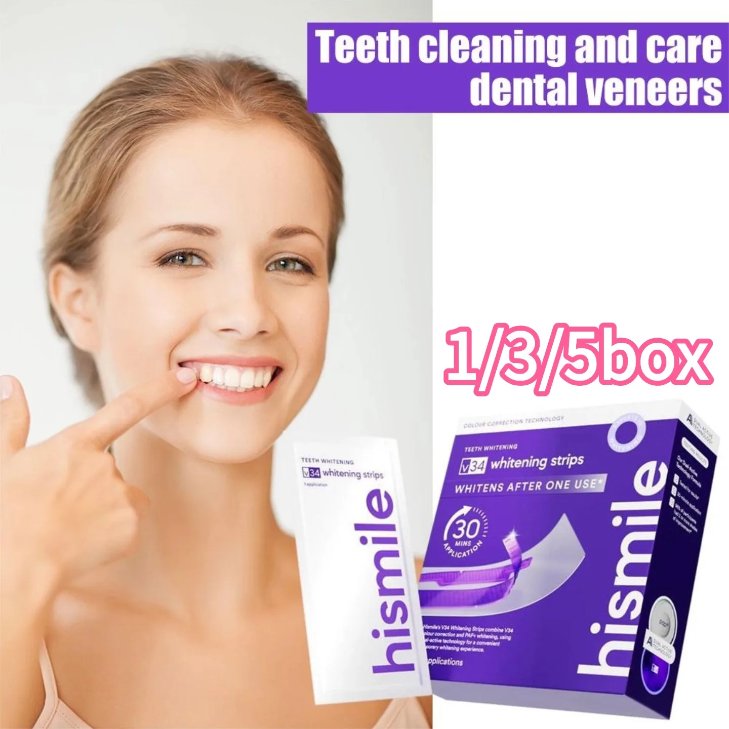 Hismile - Carillas Dentales para el Cuidado Dental, Protegen Suavemente el Esmalte, Corrección de Color Púrpura, Eliminan Manchas, Sin Necesidad de Luz, Belleza Bucal Diaria