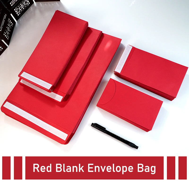 50 قطعة/الوحدة الأحمر فارغة دعوة الزفاف A4 سميكة فاتورة المغلف في كرافت ورقة وثيقة النقدية حقيبة الأعمال اللوازم المكتبية