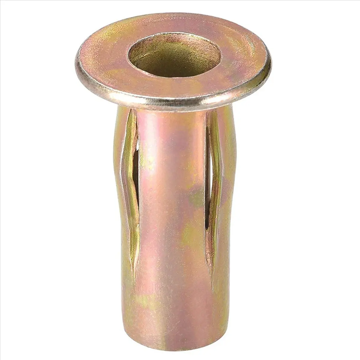 Rank! Multi-Grip Rivet-Nut, M8 Pre-Bulbed Shank Carbon Steel Color-Zinc-Plated Flat Head Threaded Insert Nut 125Pcs