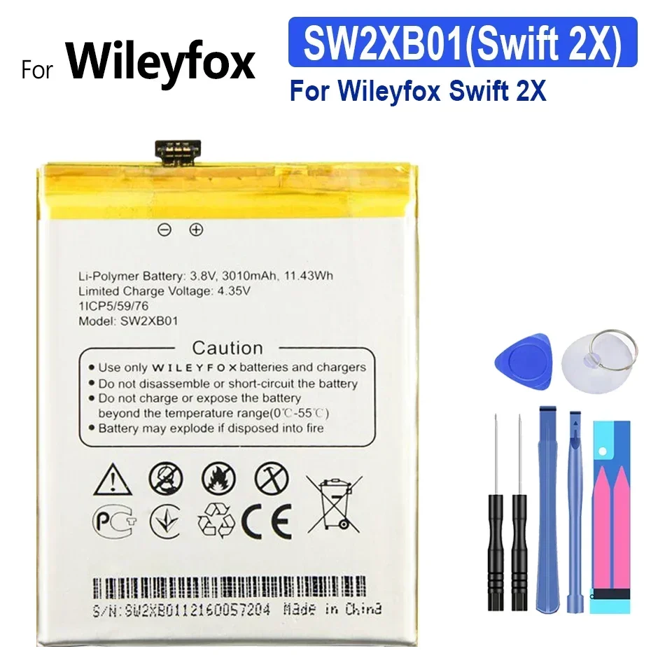 Téléphone portable de remplacement de haute qualité, batterie portable pour Wileytorch Swift 2X, 2/2 Plus, 2 Plus, 24.com, SWB0115 SW2XB01 SWB0116