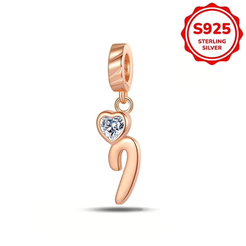 925 sterling silver letter series I pendant suitable for original bracelet, men's and women's DIY jewelry gift