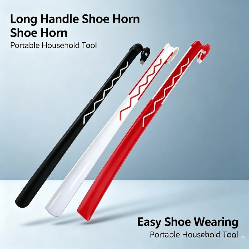 1Pc Long Handle ABS Plastic Shoe Horn Portable Shoe Spoon Helper for Pregnant Women Elderly Household Footwear Accessories