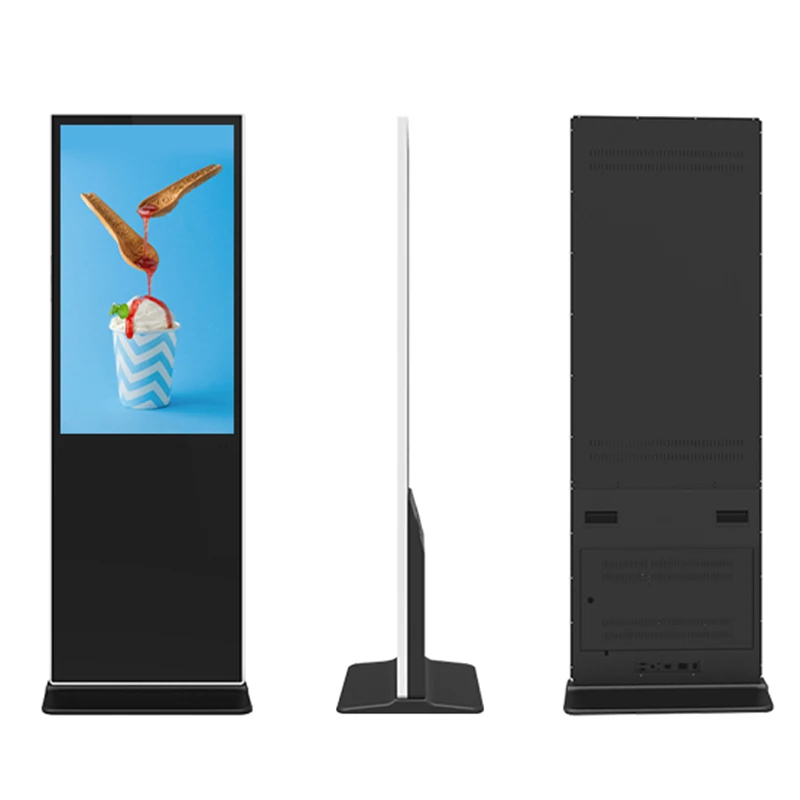 55 Inch Vertical Indoor Advertising Machine Full Screen Android Digital Signage Display Kiosk 2k Media Player