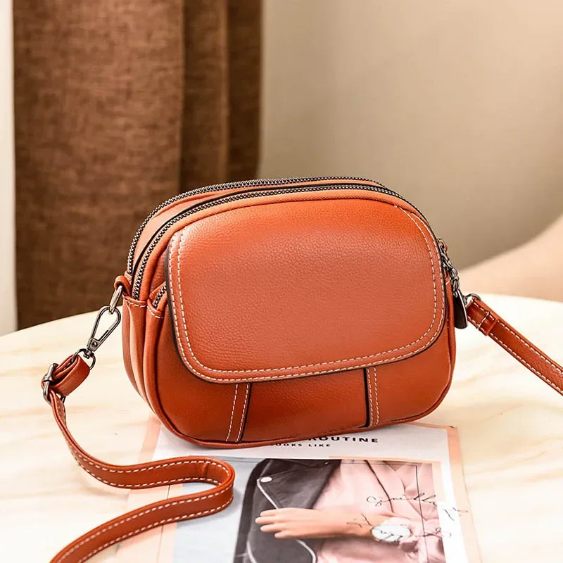 Small Vintage Flap Women Shoulder Bag Fashion High Quality Crossbody Messenger Bags Designer PU Leather Handbag Female Bag