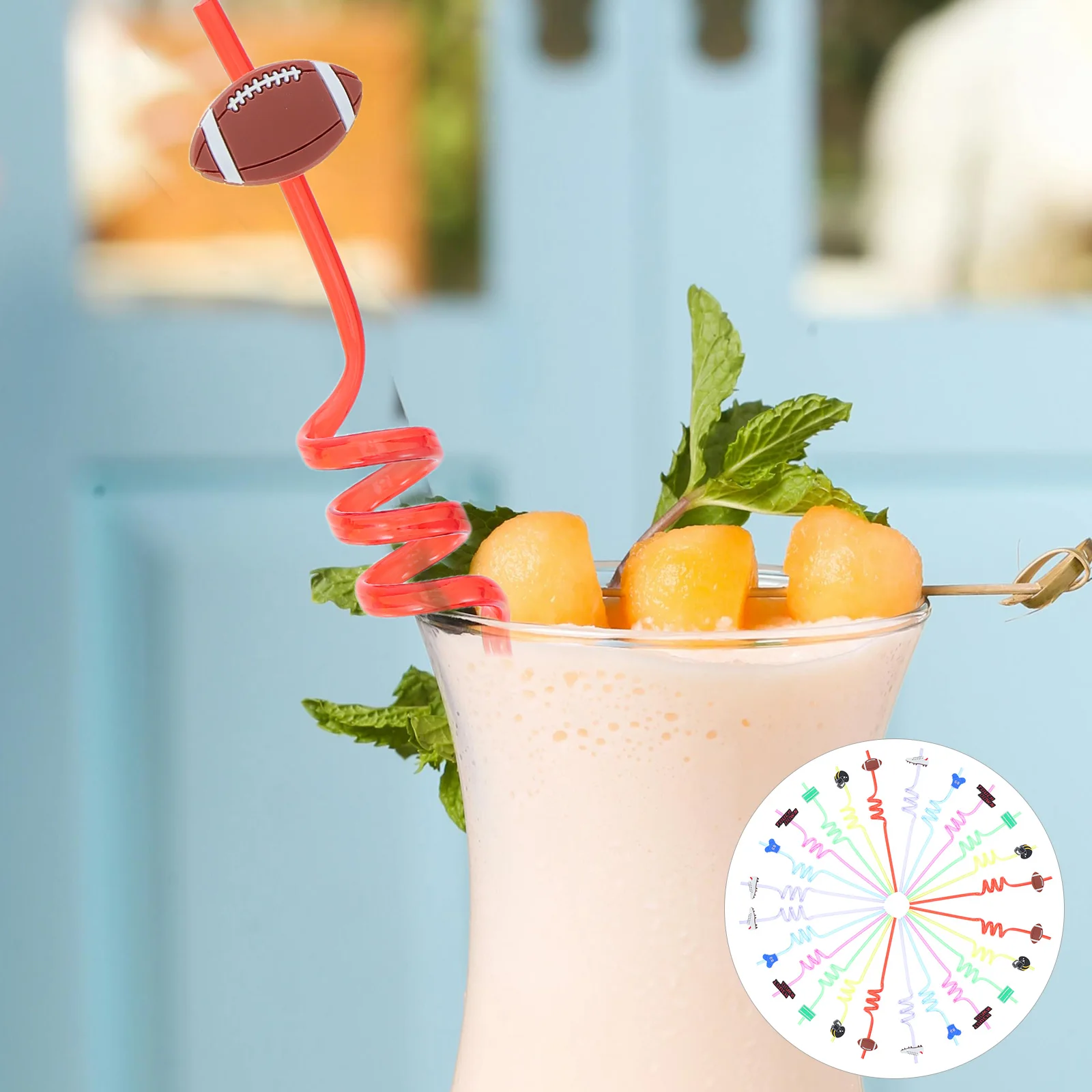 

24 шт., соломинки для футбольной вечеринки, многоразовые футбольные принадлежности для детей на день рождения, сувениры для спортивной вечеринки для мальчиков и девочек, наполнители для сумок с подарками