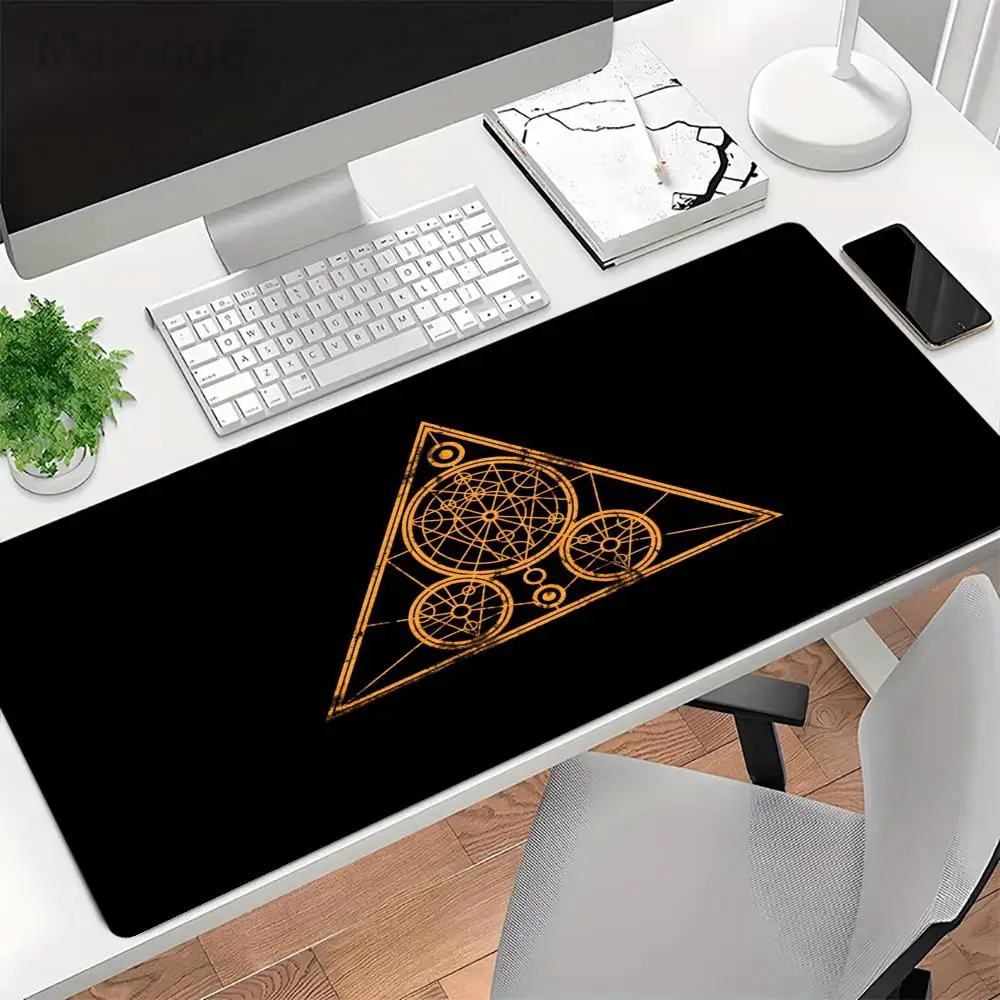 Mouse Pads Silver Gray Circular Magic Circle Simple Mysterious Rune Totem Playmat Games Laptop Bedroom Learning Game Card Pad