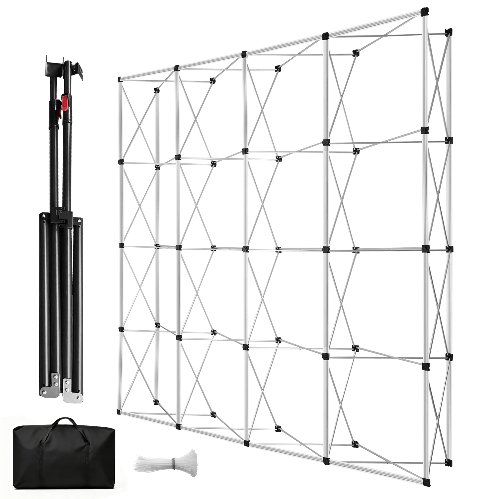 

10x10/15/17 FT Trade Show Backdrop Tension Booth with Carrying Bag Folding Tension Fabric Holder for Wedding Exhibition Events