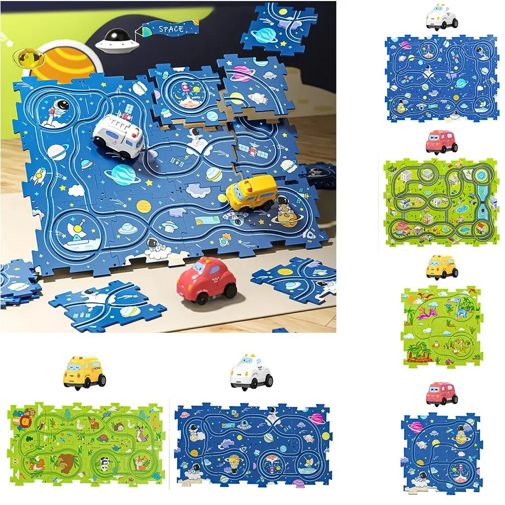 

Electric Car Puzzle Rail Car Toy Car Model Toy Urban Scene Construction Children's Vehicles Toy Dinosaur Forest Zoo