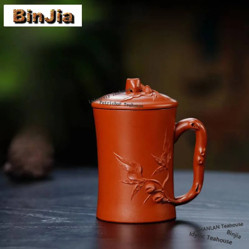

200ml Yixing Creative Purple Clay Office Cup Famous Handmade Peach Stump Beauty Tea Infuser Kettle Chinese Zisha Tea Set Teaware