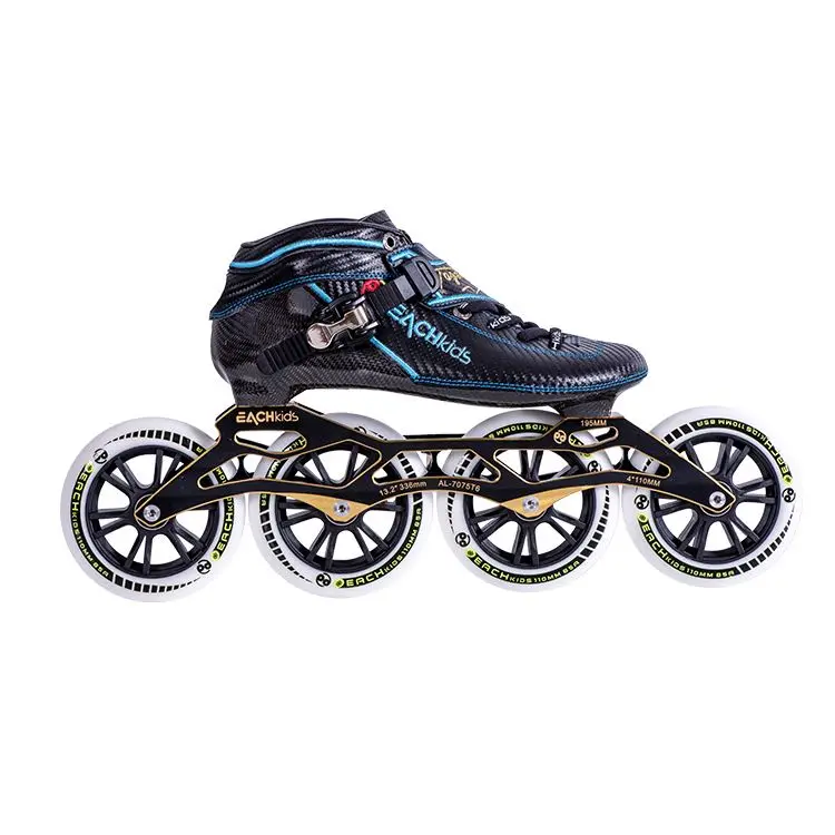 

Factory Direct Professional Kids Roller Skates Shoes 4-Wheel 90/100/110mm Carbon Fiber with Aluminum Alloy Frame and PU Wheels