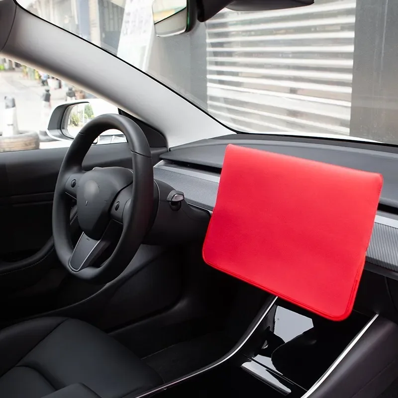 For Tesla Model 3 Y Screen Protector Waterproof Fabric Navigation Cover 2024 Auto Interior Accessories 2023-2017