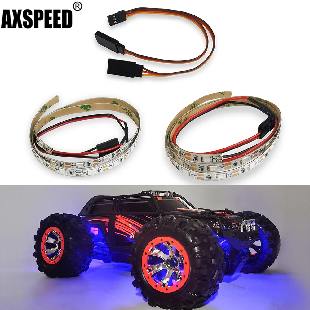 Axspeed 50ซม. LED ริ้วสายไฟแชสซีโคมไฟสำหรับ1/10 Axial SCX10 90027 90046 rustler TRX4 TRX6รถบังคับวิทยุ
