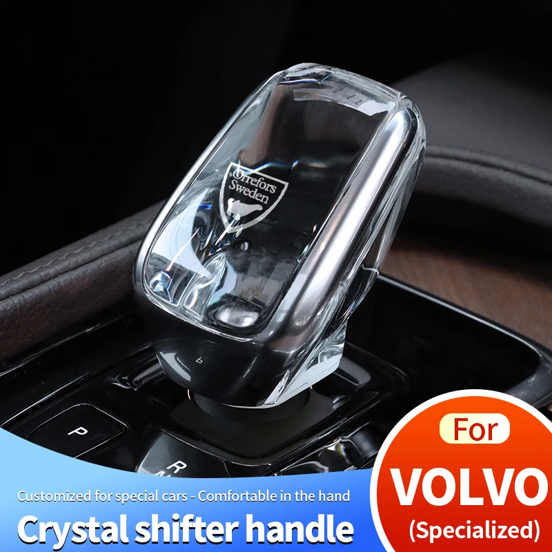 For Volvo XC60 S60 V60 XC90 S90 V90 2021 2022 Car Gear Lever Shift Knob Handle Upgrade Crystal Gearbox Decor Cover Accessories