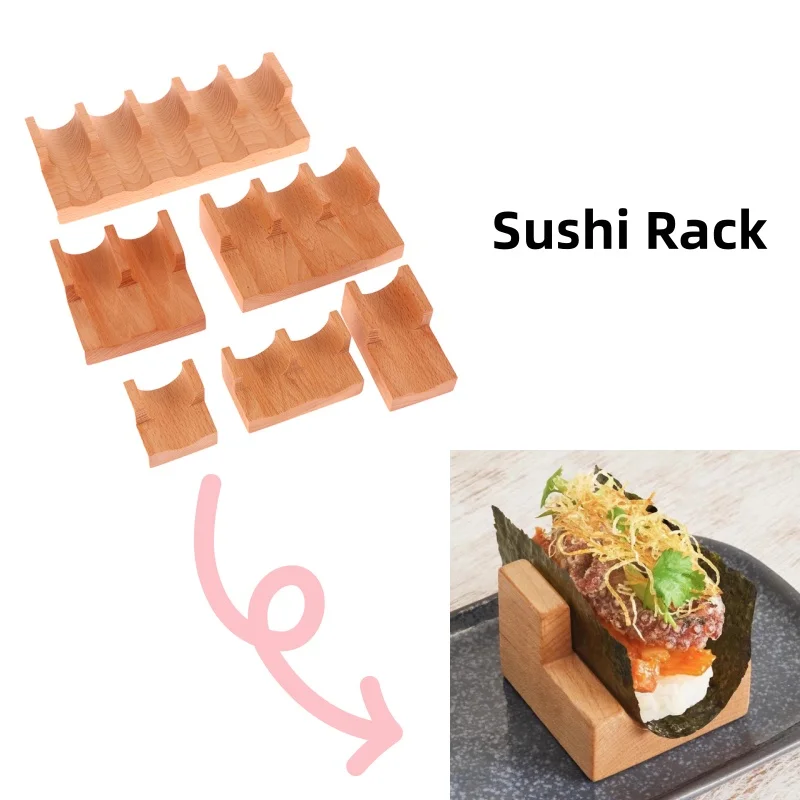 

1PCS Japanese Sushi Rack Wooden Taco Snack Food Holder Wood Plate Cuisine Stand Sashimi Sushi Boat For Restaurant Hotel Home