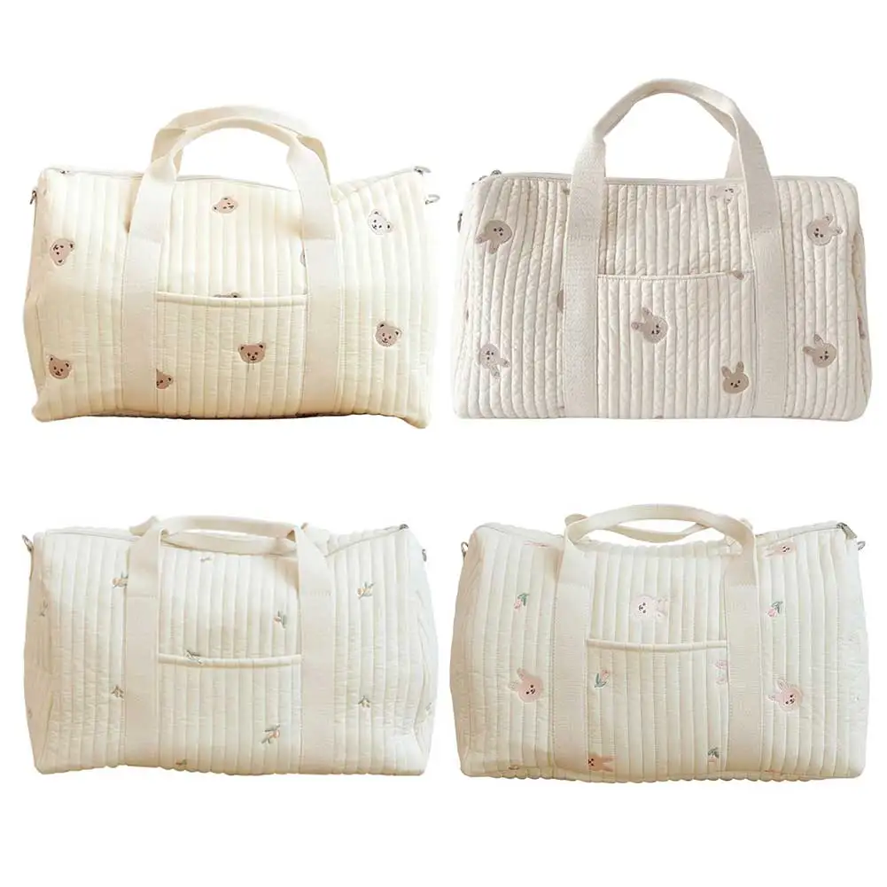 

Органайзер для подгузников, сумка через плечо с вышивкой, милая сумка-мессенджер с мультяшным рисунком, сумка для мамы на молнии, сумка для хранения, дорожная сумка-тоут