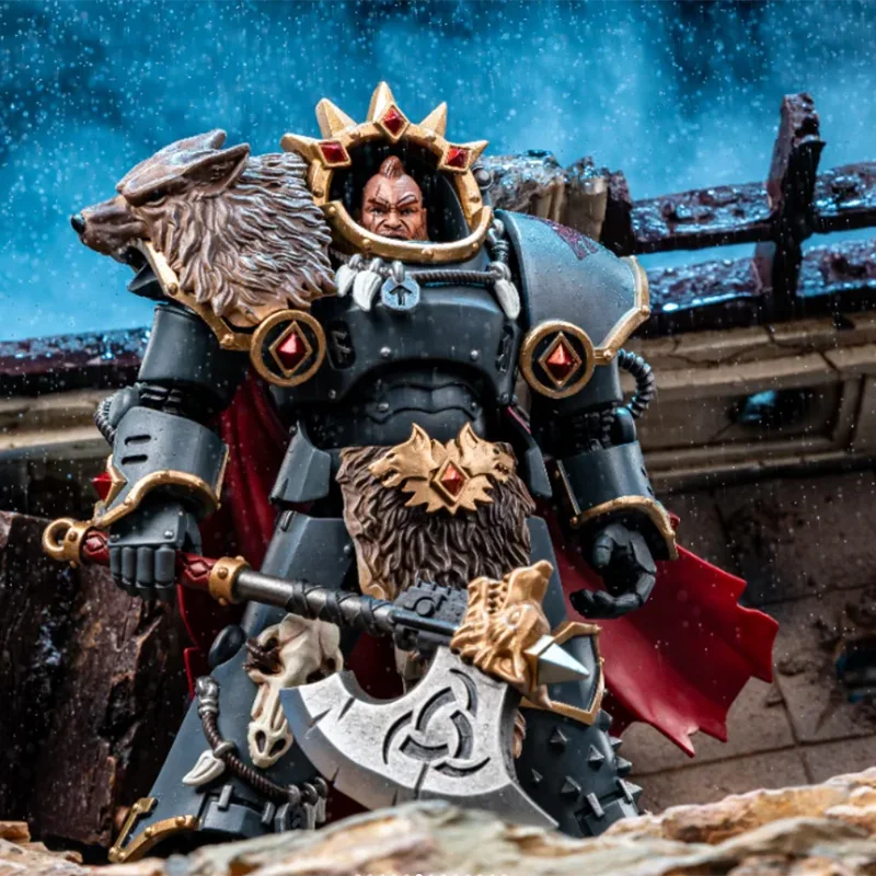 JOYTOY Warhammer 40K 1/18 Action Figures Space Wolves Hvarl Red-Blade Model Collection Ornament Toys Anime Gift