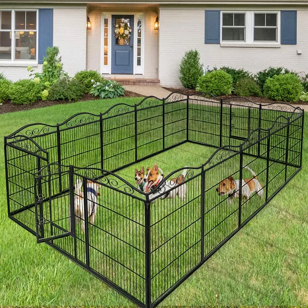 

z Dog Playpen, 8 Panels Playpen 32 Inch Height in Heavy Duty, Folding Indoor Outdoor Anti-Rust Dog Exercise Fence Portable