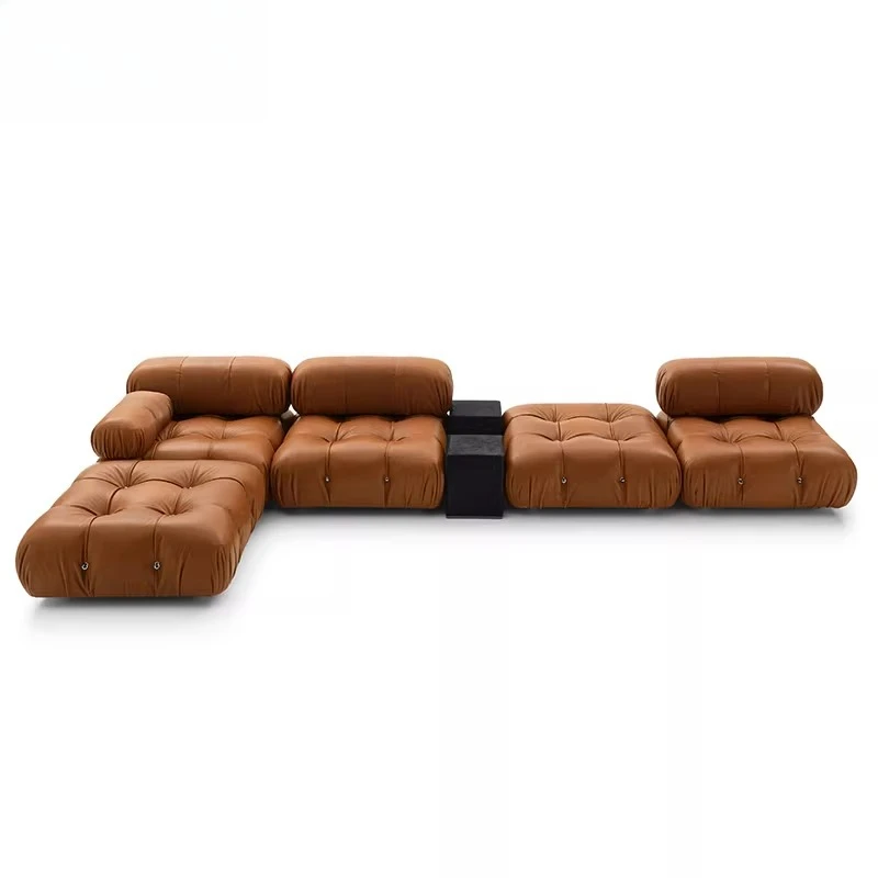 Wabi-sabi cream style living room fabric creative design sense French sofa module free combination