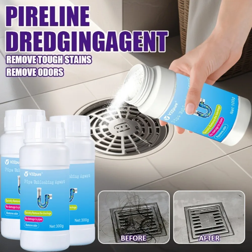 Powerful Pipe Unclogging Agent and Sewer-Specific Unclogging Powder Effectively Remove Odors and Blockages Sink & Drain Cleaner