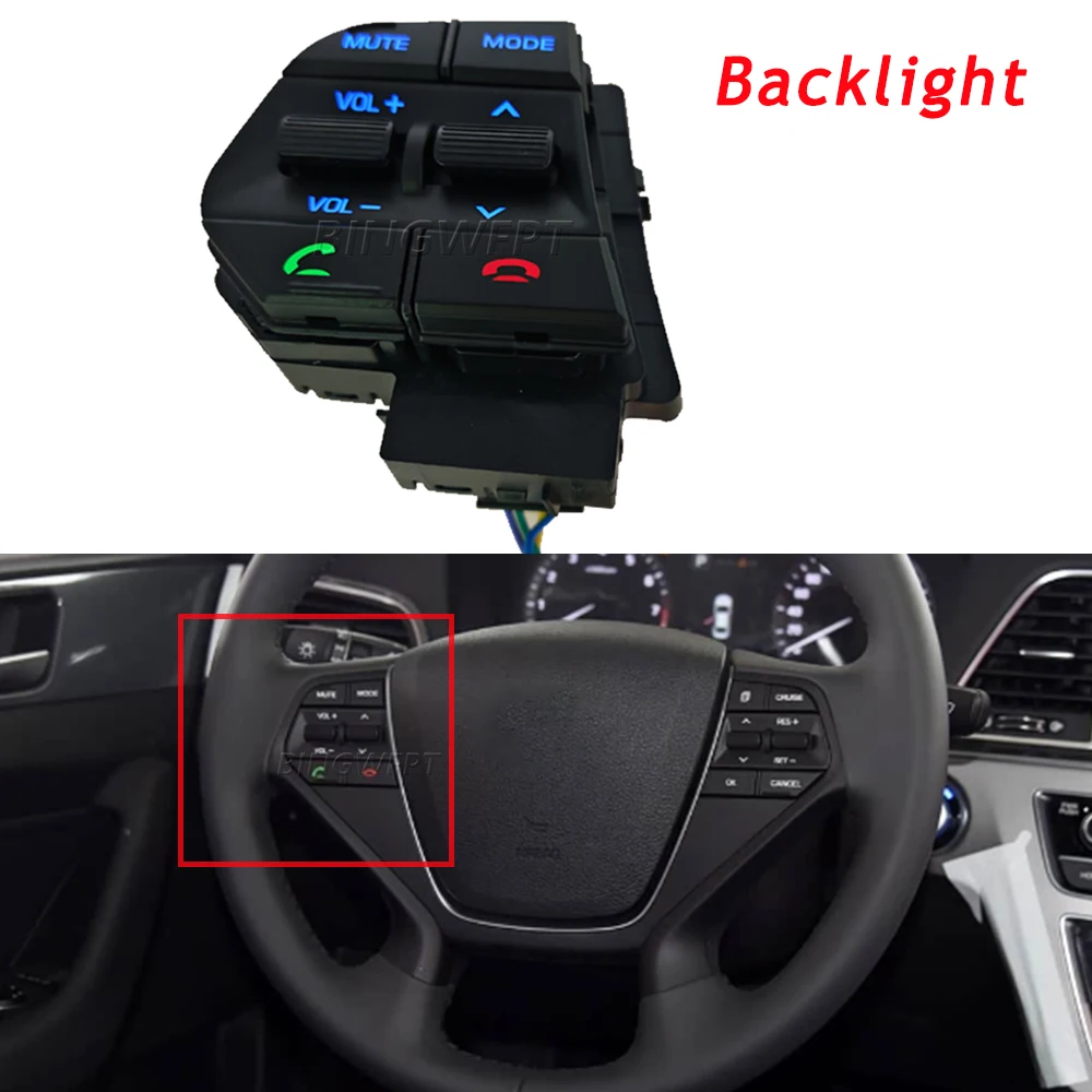 

Multifunction Steering Wheel Button For Hyundai Sonata 9 2.4L 2015 2016 2017 Audio Volume Mute Mode Phone Call Control Switch