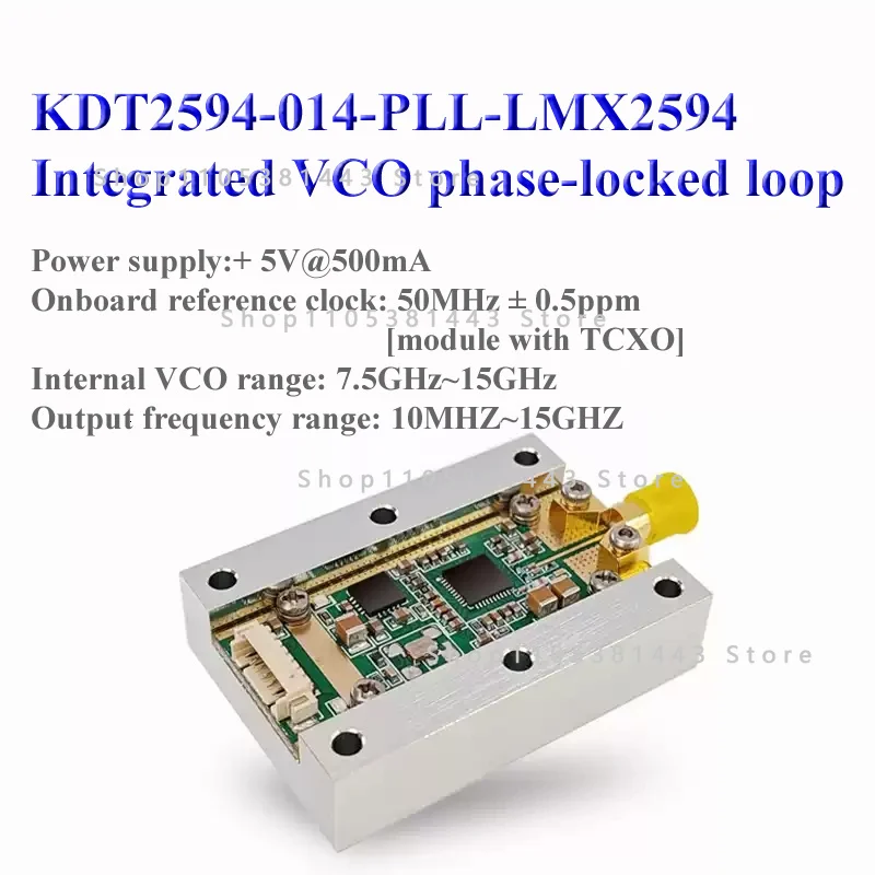 10M-15GHz High-frequency Microwave Signal Source with Heat Dissipation Aluminum Block Point Frequency Source LMX2594 Module PLL
