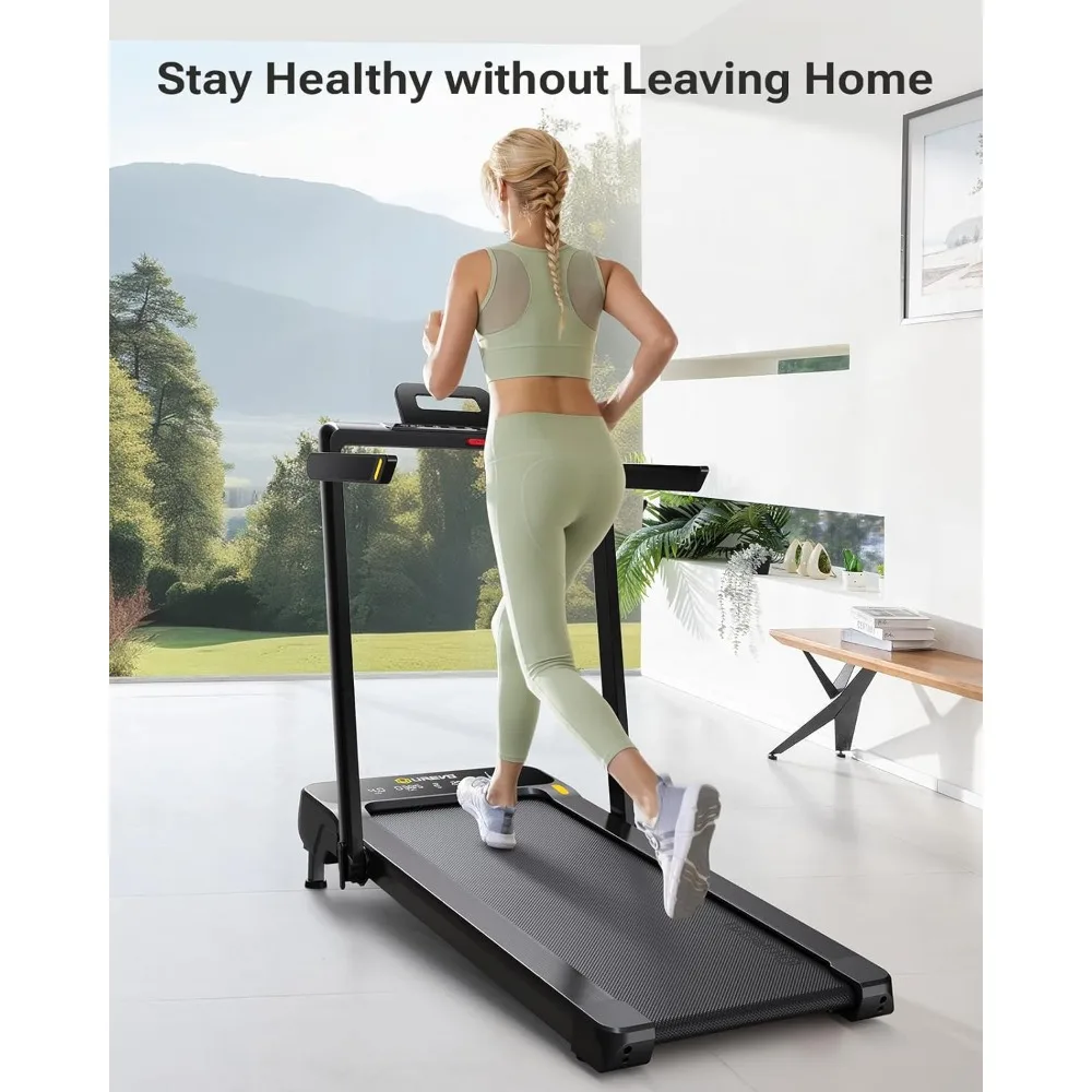 Walking Pad Treadmill with Incline, 2.5 HP Under Desk Treadmill, Foldable Treadmill for Home Office, Compact Treadmill with LED