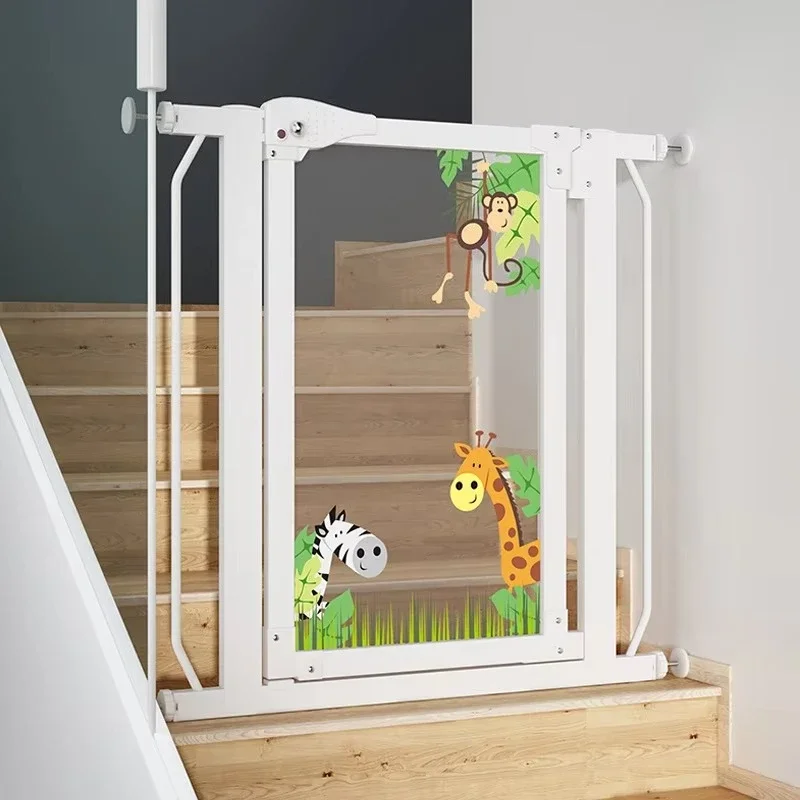 Safety Magnetic Automatic Retractable Ultra Wide Corridor Baby Pressure Installation Safety Stair Guardrail Door