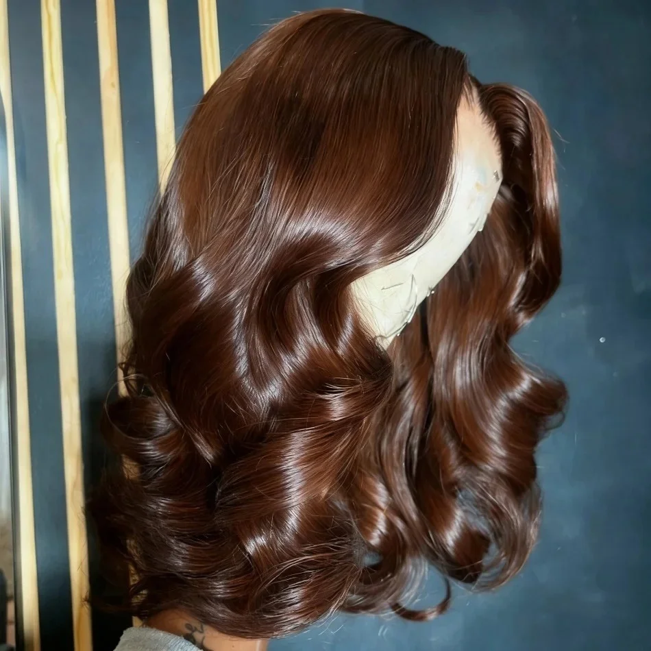 

Парик из натуральных волос 13x4/13x6 с прозрачной кружевной основой, шоколадно-коричневый, с эффектом Body Wave, для женщин, предварительно проработанный, с кружевной передней частью 13x6