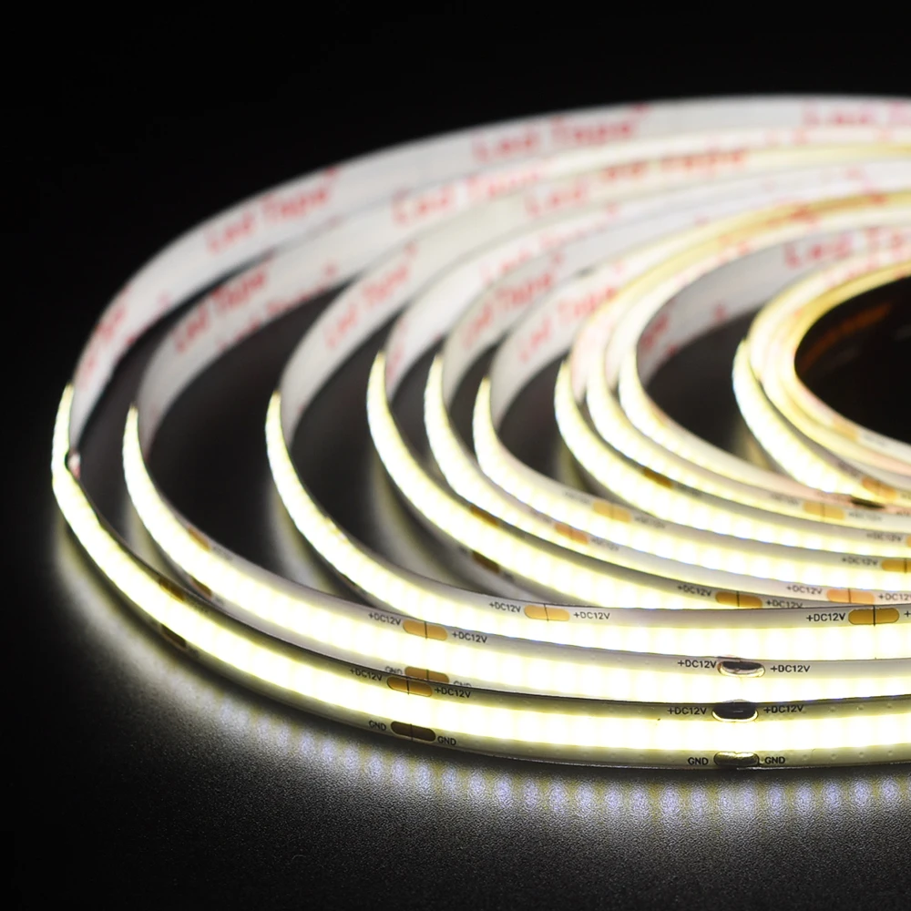 cob led strip light Flexible Bendable 12v 24v 3000k 4000k 6500k 336led 5M room ceiling bedroom kitchen decoration led television