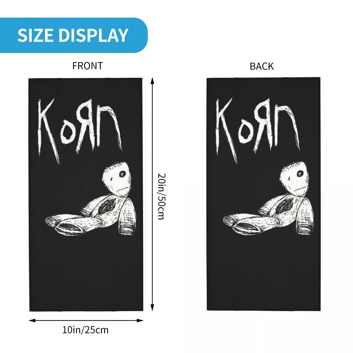 Korn Rock-Couvre-cou bandana en métal nu pour homme et femme, écharpe ronde itude, écharpe de cyclisme multifonctionnelle, sports de plein air, lavable, adulte