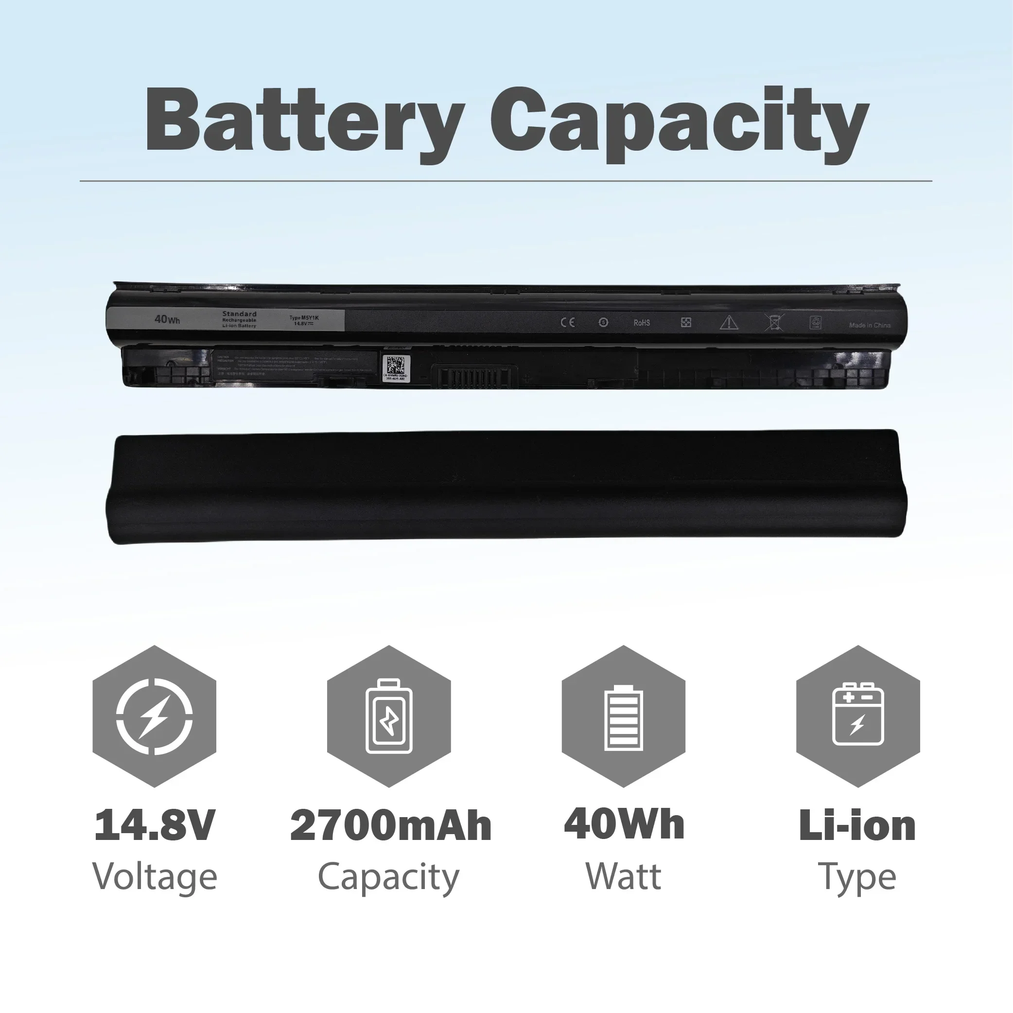M5Y1K Battery For Dell Inspiron 14 15 17 5000 3000 Series 2010-2016 5559 5558 3551 3451 3558 I3558 3567 5755 5756 5458 2017-