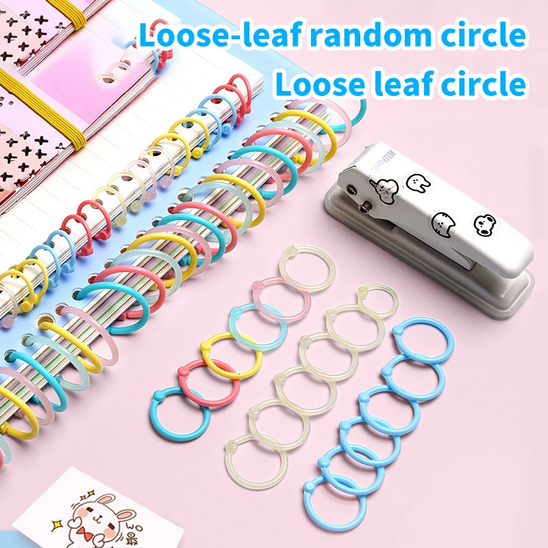 10/15/30 pz/set anello a fogli mobili anelli per raccoglitori multicolori anello flessibile per libri anello singolo fibbia di bloccaggio per Scrapbook cerchio chiave fai da te