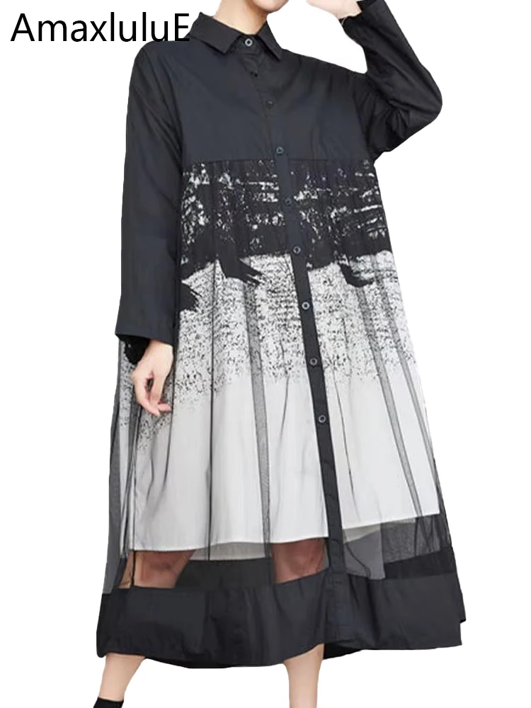 AmaxluluE 2025, sommer Vestidos Frauen Mode Lose Vintage Mesh Design Spitze Kleider Damen Luxus Klassische Casual Baumwolle Kleidung