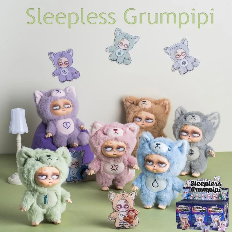 

【 In Stock 】Original Sleepless Grumpipi V1 Insomnia Angry Doll Series Plush Blind Box Cute Plush Doll Bag Exquisite Pendant Doll
