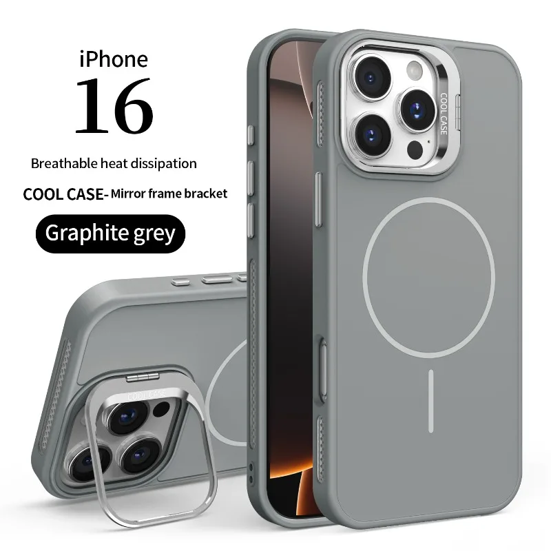 

Armor Silicone Heat Dissipation Magnetic Phone Case For IPhone 17 Air 16 15 14 13 12 11 17 Pro Max For Magsafe Lens Holder Cover