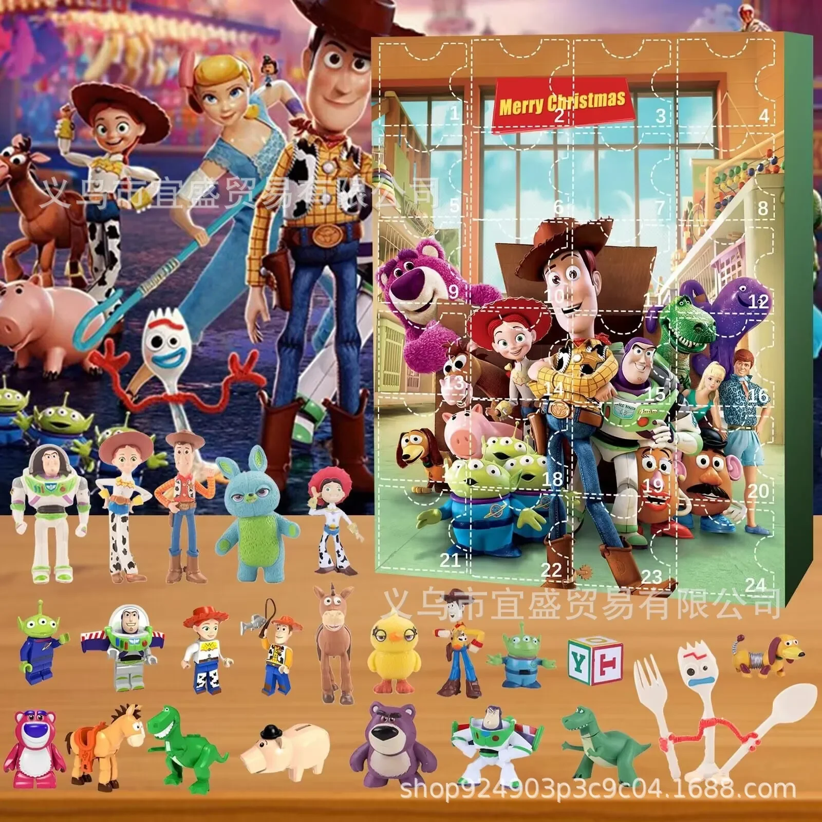 Disney Mickey Toy Story Adventskalender Actionfiguren Spielzeug Zufällige Box Modell Puppensammlung Kinder Geburtstag Weihnachtsgeschenke