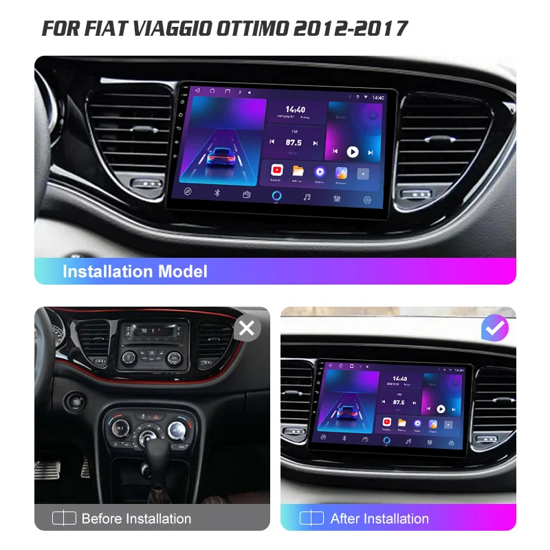 QSZN For Fiat Viaggio Ottimo 2012-2017 2 din Android 13.0 Car Radio Multimedia Video Player GPS Navigation 4G Carplay Head unit