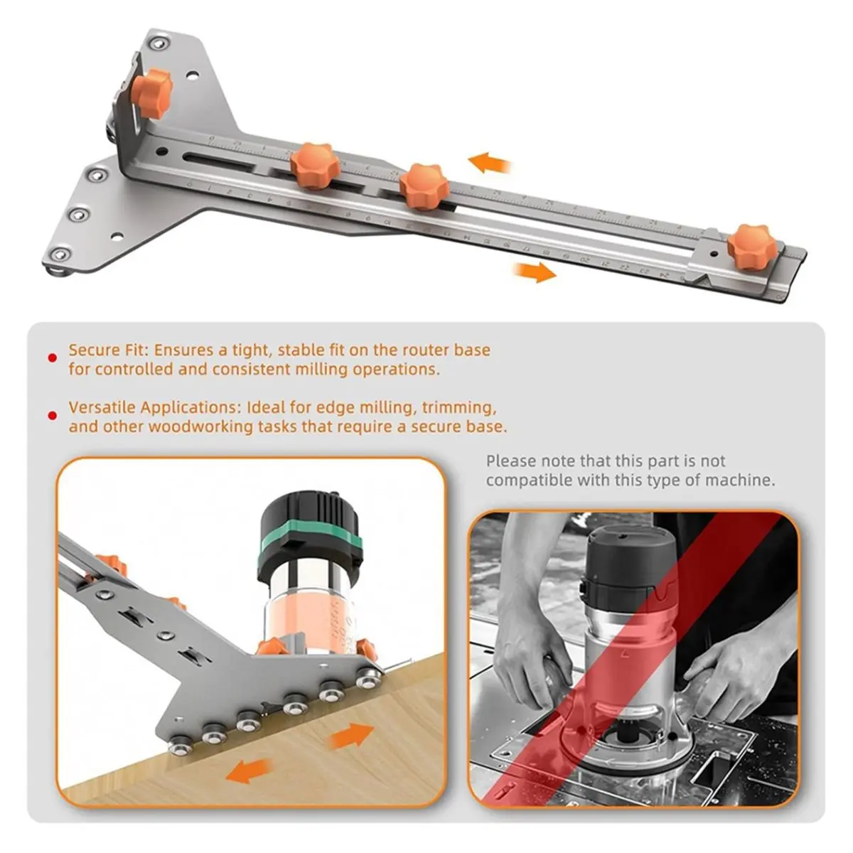 Router Circle Cutting Jig, Stainless Steel, 2.64-13.46