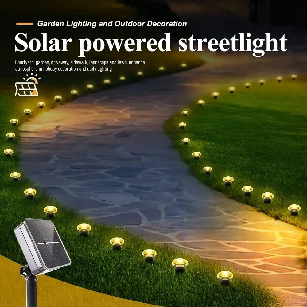 

Solar LED Garden Pathway Light 8 Modes 15/30LEDS Lawn Lamp Outdoor Waterproof Holiday Lighting for Camping Weddings Christmas