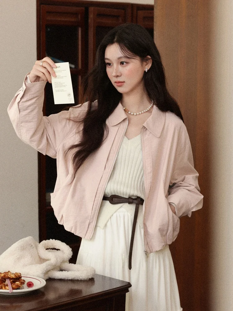 

Женское модное универсальное осеннее пальто Southward Deer ort Jaet Pink Slimming, новинка, свободный крой, с длинными рукавами