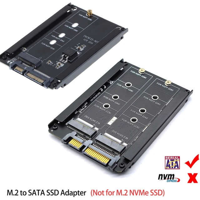 Metal Case Dual B M Key M.2 NGFF SSD To 2.5 SATA 6Gb Adapter Card With Enclosure Socket M.2 SATA Adapter Not for NVMe M key AliExpress 7