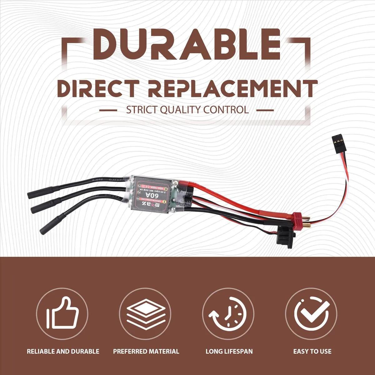 (AIMA) Upgrade Parts AM32 60A Brushless Outrunner ESC and 3542 Brushless Motor Waterproof, for 1/10 RC Car, Programmable,B