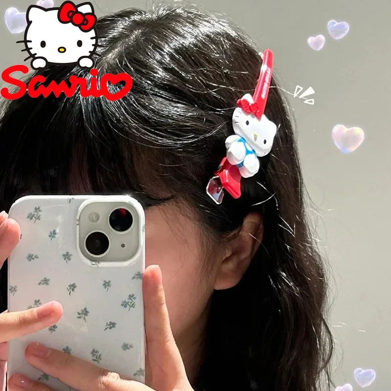 Hello Kitty Hairpin Sanrio Cinamoroll Cartoon Anime Hairpin Female Bangs Side Hairpin Makeup Tool Girls Children's Headwear