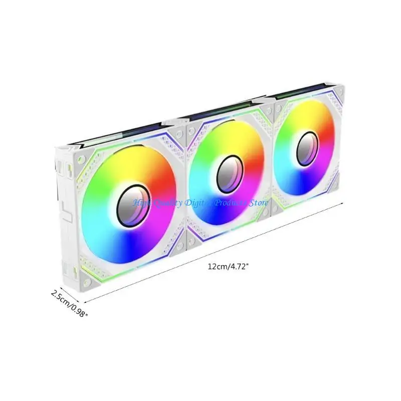 U2JE 3PCS/Set ARGB Cooling Fans PWM Silent CPU Fan 120mm ARGB Case Cooler Fans Set 4pin PWM Silent