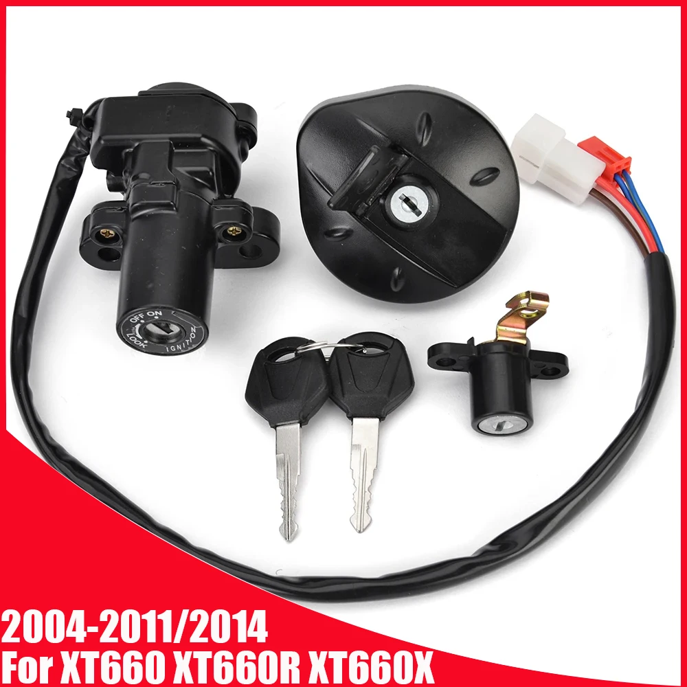 For Yamaha XT660 XT660R XT660X 2004-2011/2014 XT 660 R X Fuel Gas Cap Ignition Switch Seat Lock Key